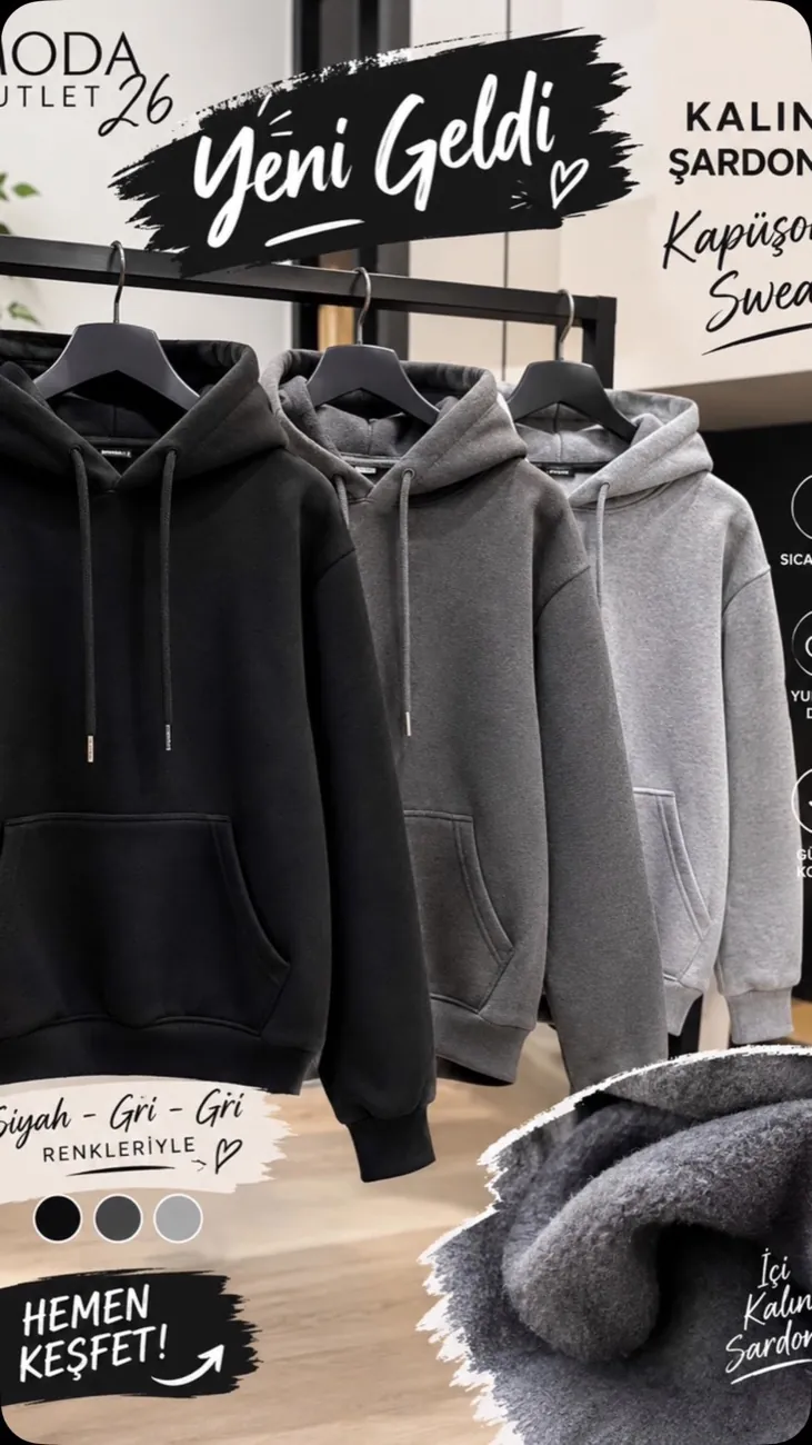 Kapüşonlu sweat modelleri