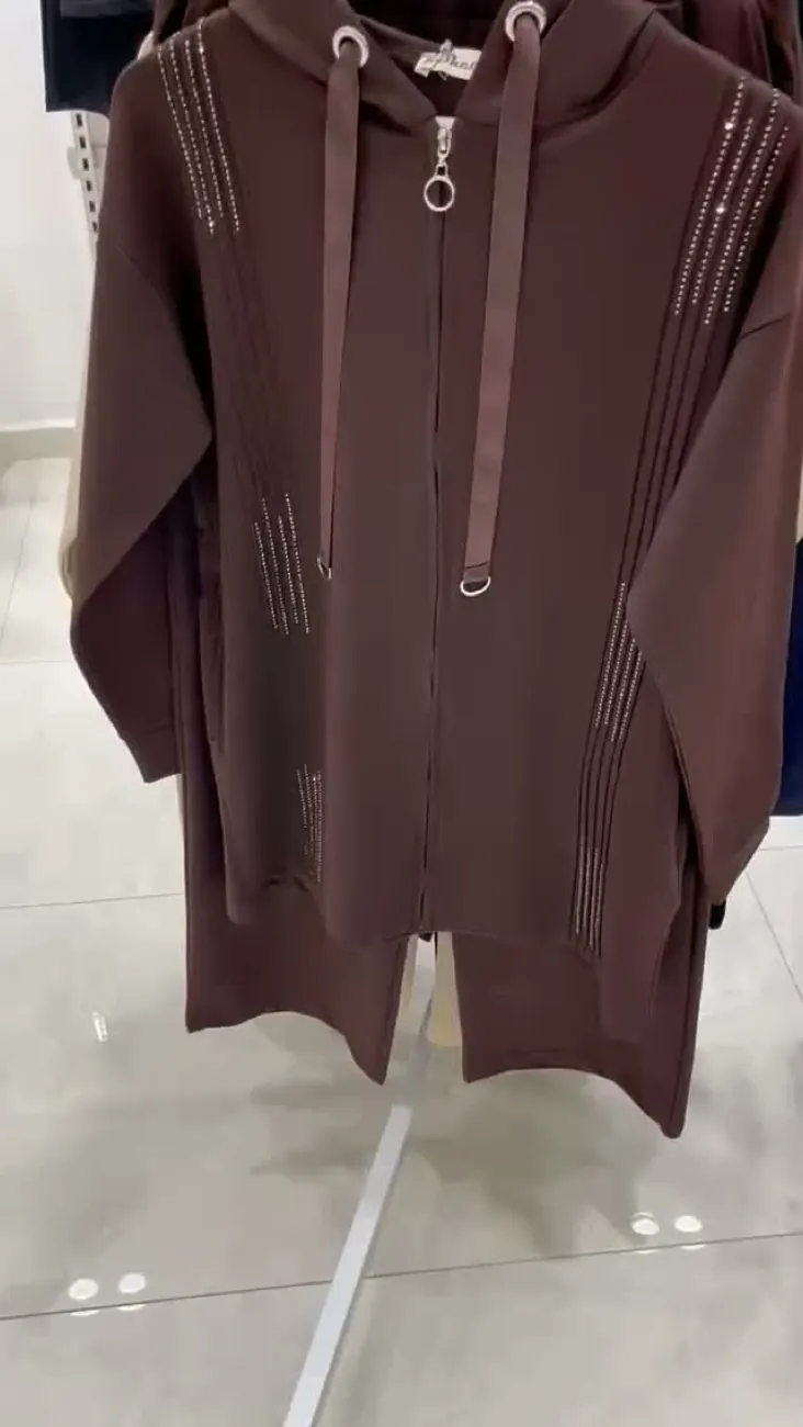 Kahverengi kapüşonlu sweat